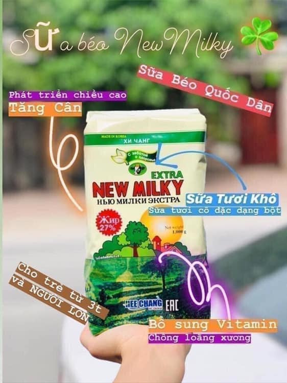 Sữa béo tăng cân Nga New Milky gói 1kg